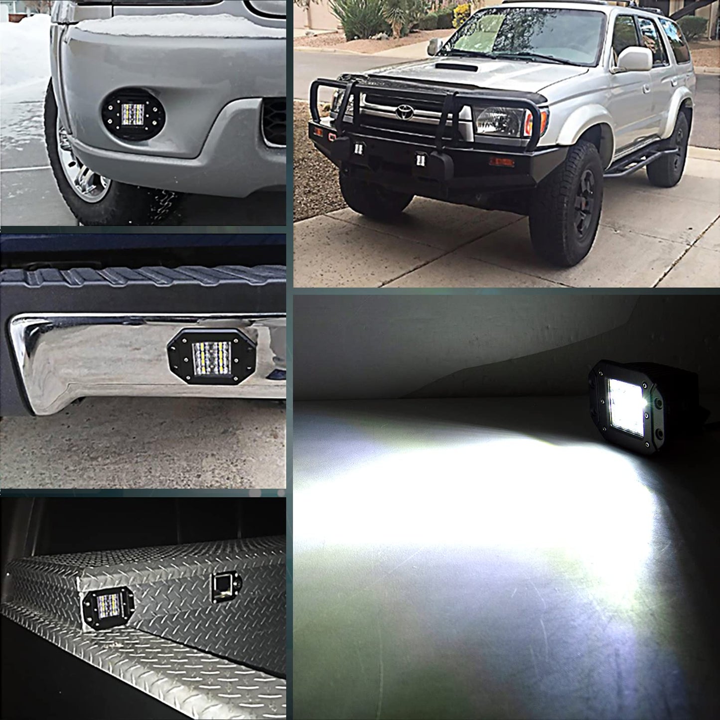 RIGIDON 2 Pcs faros trabajo led, 5 pulgadas 42W, lámpara trabajo led para off road camión coche SUV 4x4 Tractor, 12v 24v Spotlights faros antiniebla,6000K off road led lights, luz de niebla trasera