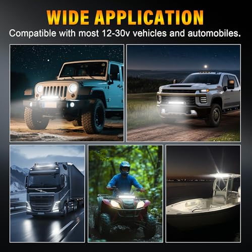 RIGIDON 29 Pulgadas 73 cm 90W 9000LM barra de luz led, 12V 24V Unica fila barra luminosas led para off road camión coche ATV SUV 4x4, Foco Inundación Combo, lámpara de conducción 6000K, Impermeable
