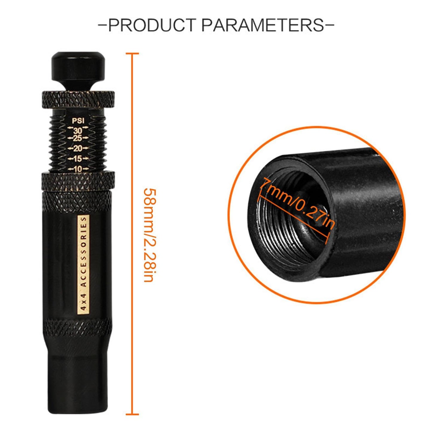 Deflactor de neumáticos automático, desinflador de neumáticos rápido, deflector de aire ajustable, 4 piezas 4 x 4 (10 – 30 psi) Auto Stop Rapid para vehículos todoterreno