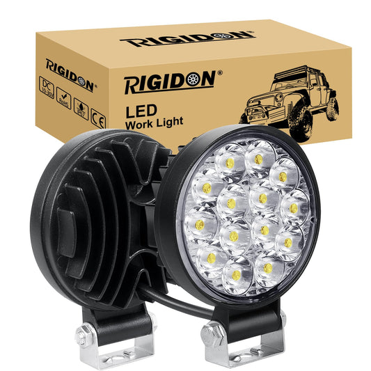 RIGIDON 2 Pcs Faro de trabajo redondos, 3.2 pulgadas mini 42W, Spot lámpara trabajo led para off road camión coche ATV 4x4 tractor moto, Exterior foco led 12v 24v spotlights faros antiniebla, 6000K