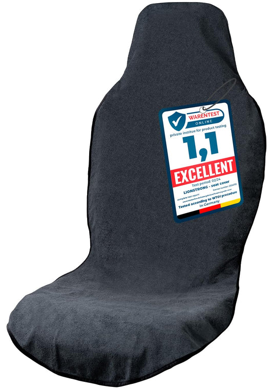 LIONSTRONG® Protector de Asiento Delantero Universal Compatible [Resistente al Agua] – Fundas para Asientos Delanteros – Fundas de Asiento de Coche - Microfibra