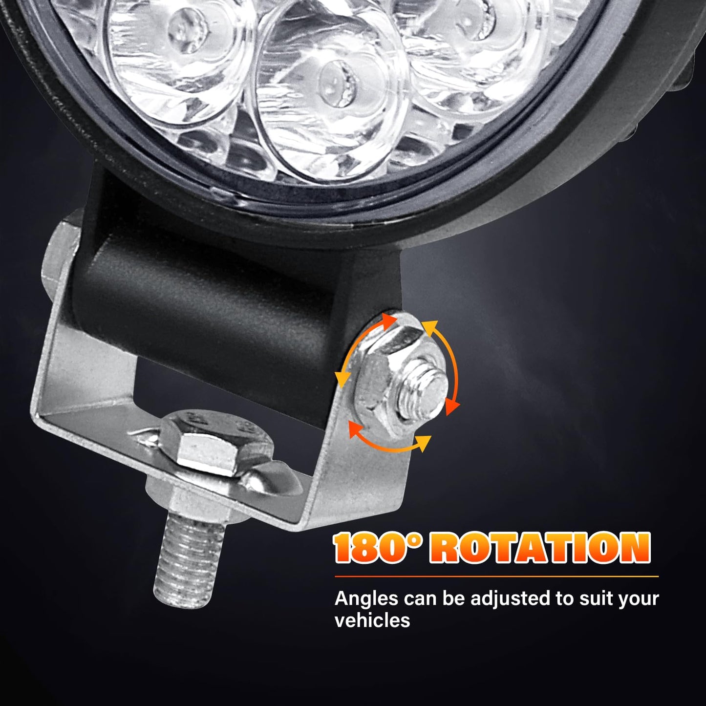 RIGIDON 2 Pcs Faro de trabajo redondos, 3.2 pulgadas mini 42W, Spot lámpara trabajo led para off road camión coche ATV 4x4 tractor moto, Exterior foco led 12v 24v spotlights faros antiniebla, 6000K