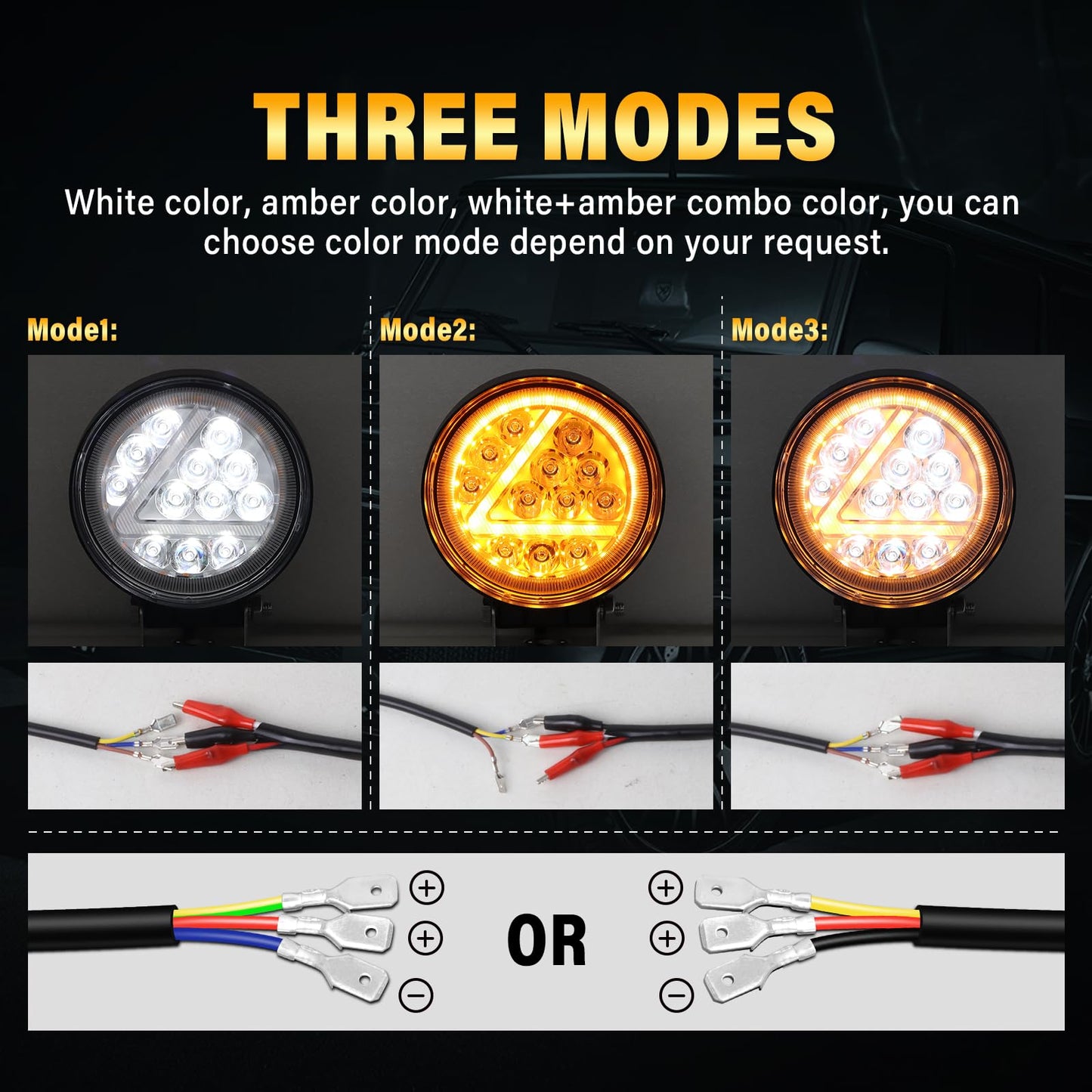 RIGIDON 2 Piezas 4 pulgadas 36W faro de trabajo redonda, largo alcance blanco y ámbar spot lámpara para off road camión coche ATV 4x4 tractor, foco led 12v 24v spotlights
