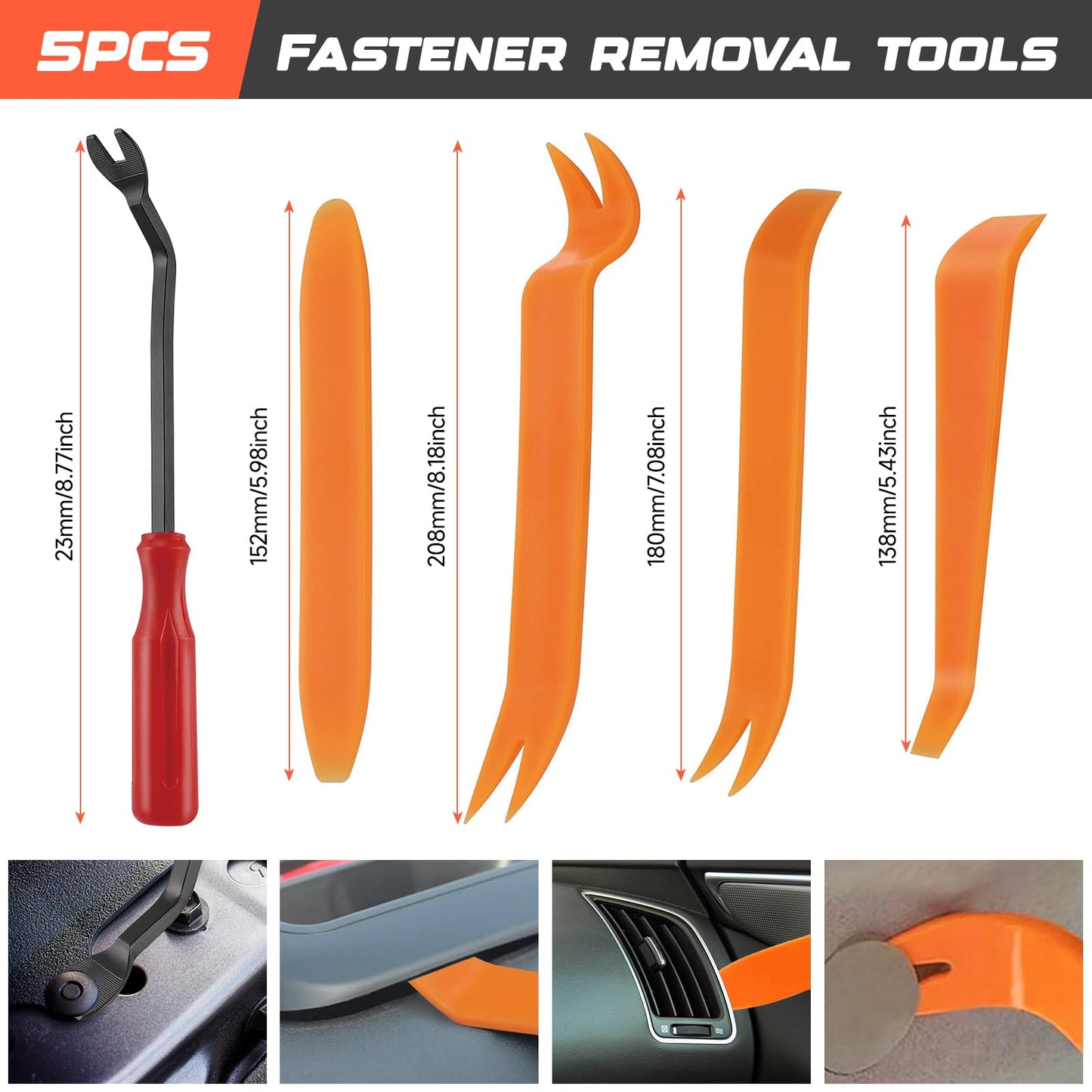 Preciva grapas coche surtido con remaches y clips, grapas para coche 150 unidades con 6 tipos, 5 saca grapas incluidos, grapas para coche, chinchetas techo coche, accesorios coche interior