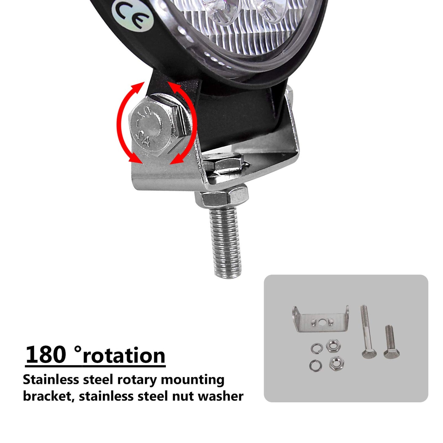 RIGIDON 10Pcs Faro de trabajo redondos, 4 pulgadas 27W, Spot lámpara trabajo led para off road camión coche ATV SUV 4x4 Tractor, Faros trabajo led 12v 24v Spotlights faros antiniebla,6000K Blanco