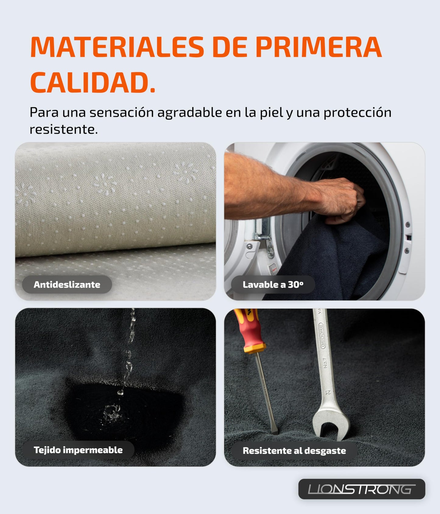 LIONSTRONG® Protector de Asiento Delantero Universal Compatible [Resistente al Agua] – Fundas para Asientos Delanteros – Fundas de Asiento de Coche - Microfibra