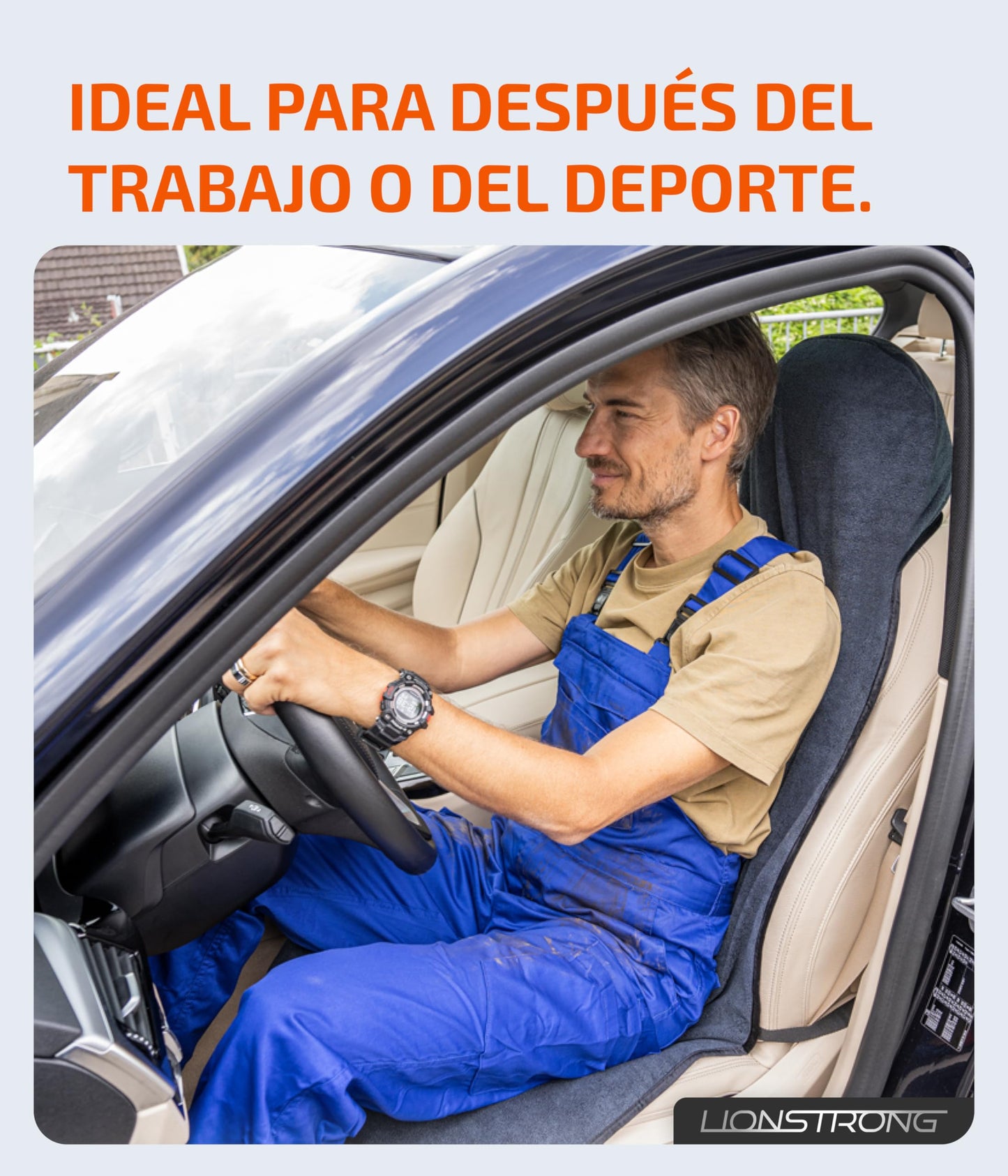 LIONSTRONG® Protector de Asiento Delantero Universal Compatible [Resistente al Agua] – Fundas para Asientos Delanteros – Fundas de Asiento de Coche - Microfibra