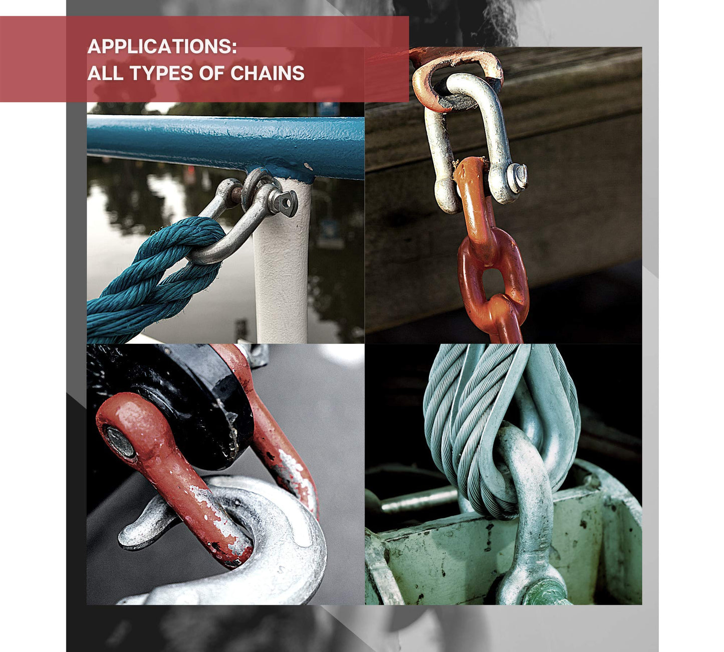 DOJA INDUSTRIAL | Grilletes de Acero Galvanizado M6 | PACK: 10 | GRILLETE de acero RECTOS para colgar saco de boxeo cables de acero cadena de acero | Grilletes 4x4 en D para cargas pesadas transporte