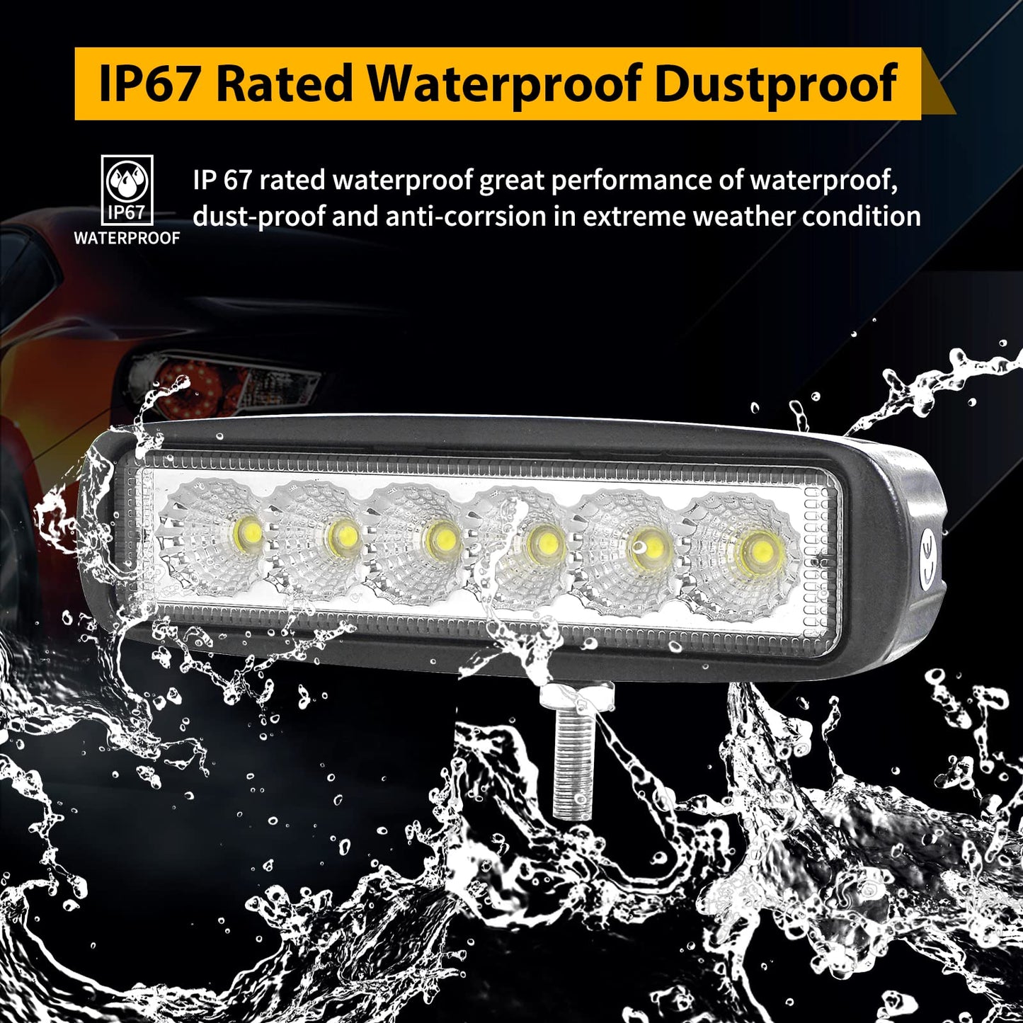 RIGIDON 10 Pcs Floodlight, 6 Pulgadas 18W, Flood lámpara Trabajo led para Off Road camión Coche ATV SUV 4x4 Tractor, 12v 24v Faros antiniebla, 6000K Blanco Barra de luz leds